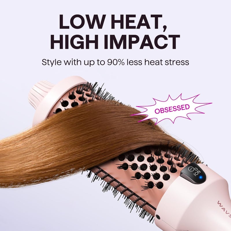 wavytalk Thermal Brush Blowout Boost Grande, 1.77 Inch Heated Round Brush for Long Hair Blowout, Tourmaline Ceramic Negative Ion Technology Reduce Hair Damage, Dual Voltage Sakura Pink - Image 4